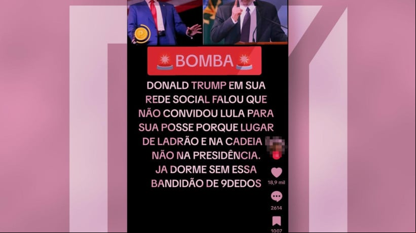 Trump agradeceu aos eleitores apenas em um discurso, no qual o presidente Lula nÃ£o foi citado 