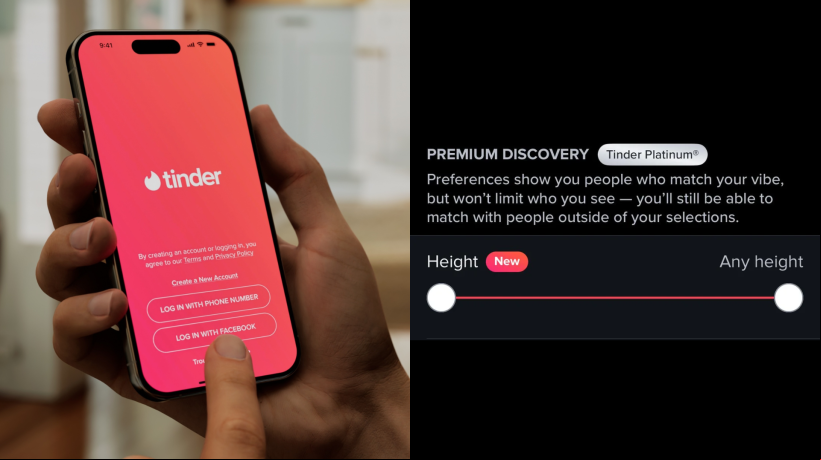 O filtro de altura no TInder Ã© destinado apenas a usuÃ¡rios pagantes da versÃ£o  do aplicativo 